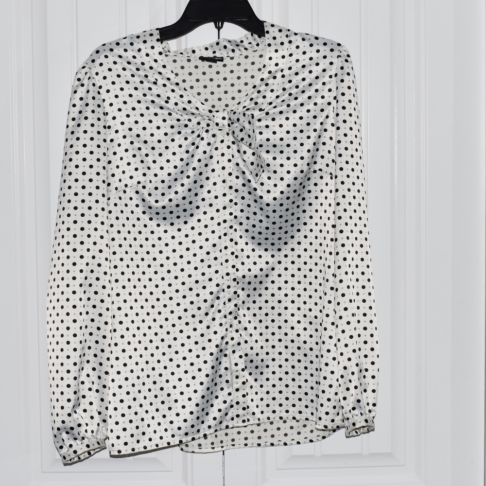 Black & White Polkadot Blouse Size L